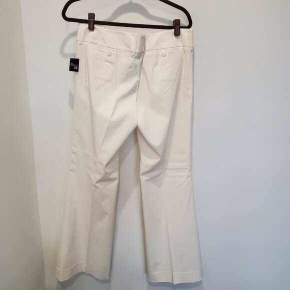 New With Tags Limited Drew Fit White/Off White Stretch Wide Belt Loop Pants  12 - Picture 2 of 15